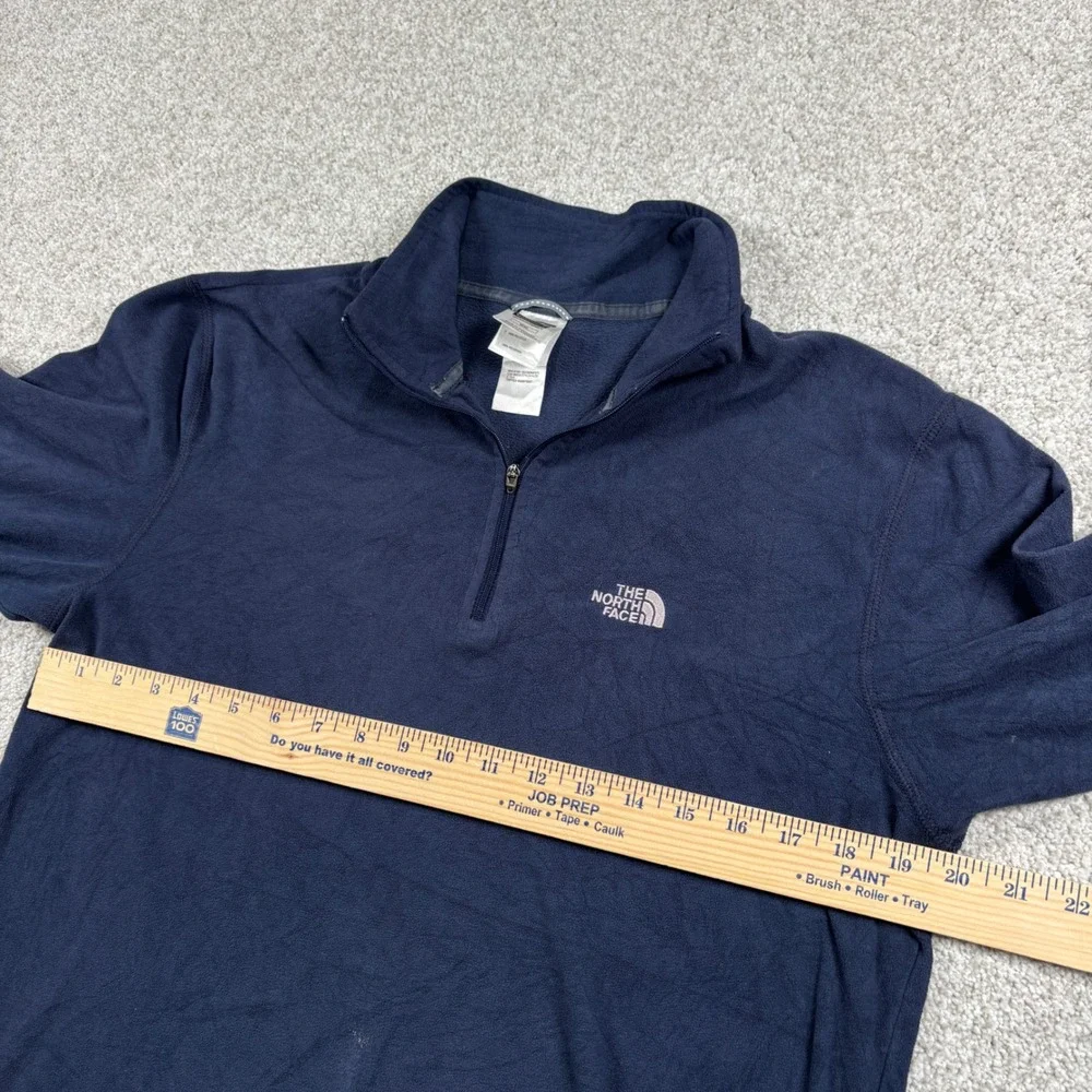 The North Face Fleece Pullover Mens Medium Navy Blue TKA 100 Quarter Zip